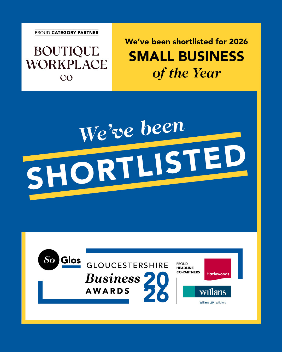 Soglos gloucestershire business awards 2026 small business of the year shortlisted
